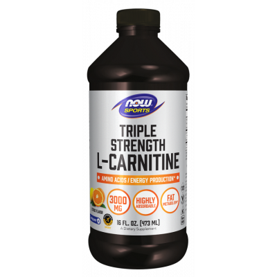 NOW SPORTS TRIPLE STRENGTH L-CARNITINE 3000 MG ENERGY SUPPORT DIETARY SUPPLEMENT 473 ML LIQUID
